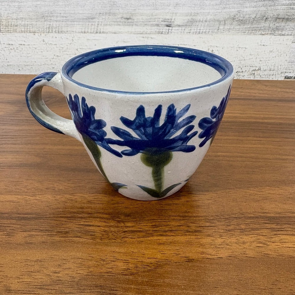 Louisville Stoneware Cornflower Tea Cup and Saucer Hand Painted - Picture 2 of 10